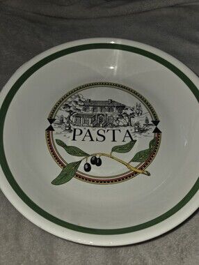 Vintage 80s Leopold Piezh Stoviglierie 13" Hand Painted Pasta Bowl Made in Italy